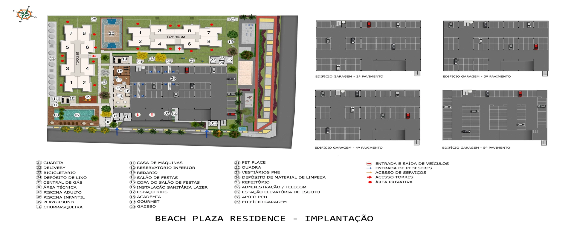 Implantação Beach Plaza Residence MRV Natal